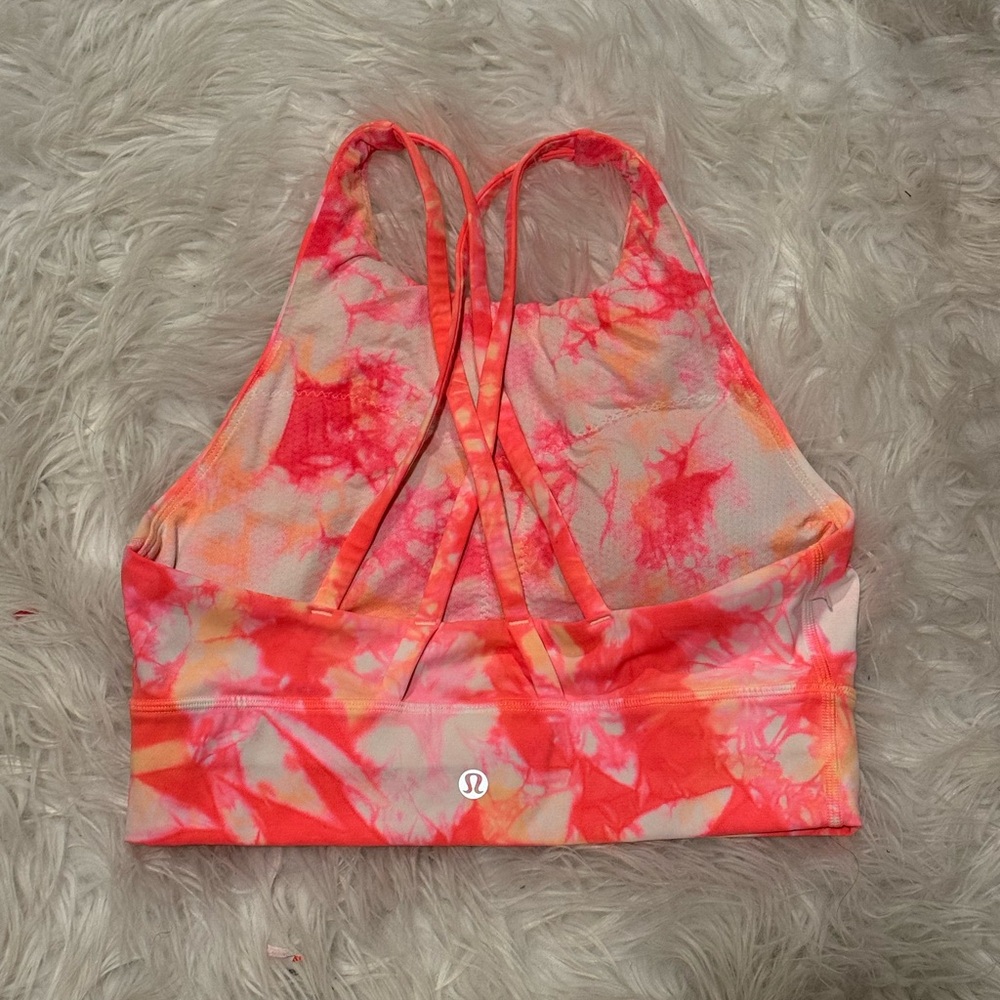 Lululemon Athletica Vibrant Pink and Orange Sports Bra